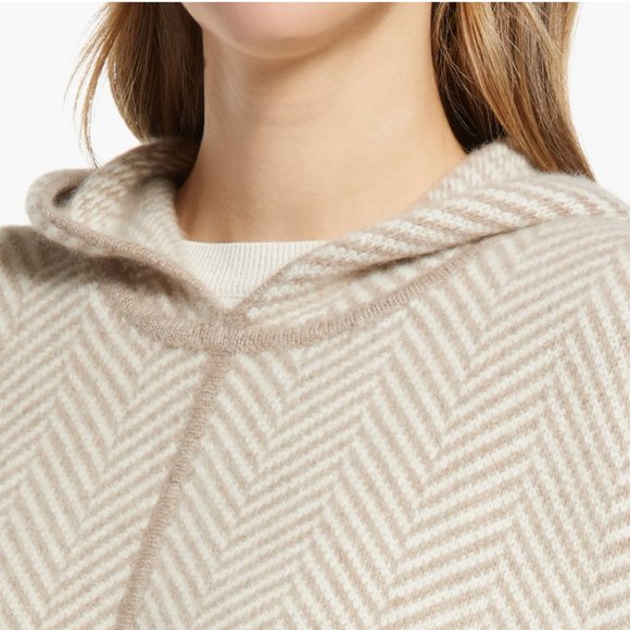 *Soft Luxury * Nordstrom 100% Cashmere Hooded Pattern Poncho BNWT Free Shipping - Picture 7 of 10